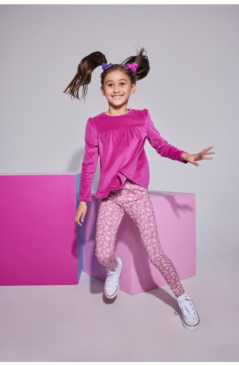 BISBY Kids' Velour Lisle Top, Alternate, color, Magenta Velour