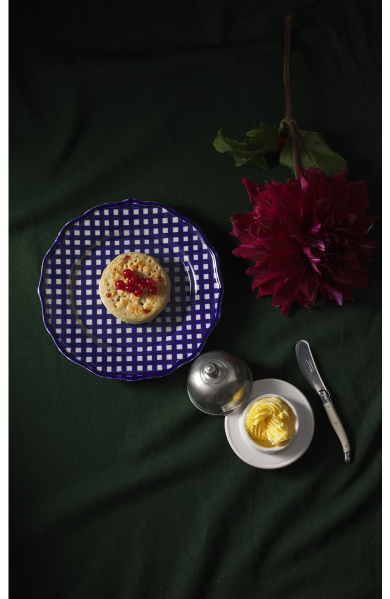 Maison Madison Home Beatrix 9'' Dessert Plate Set of 4, Alternate, color, Blue/Cream