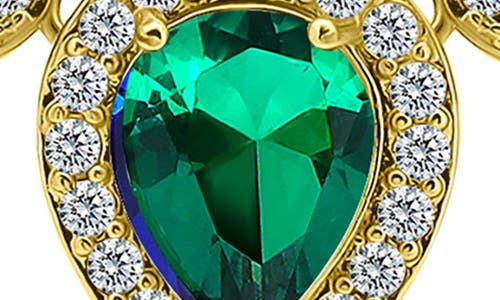 Christian Siriano Pear Cubic Zirconia Necklace & Stud Earrings Set In Green