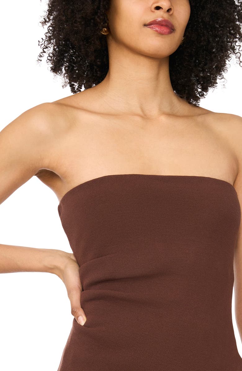 Parker Strapless Asymmetric Knit Top, Alternate, color, Deep Mocha