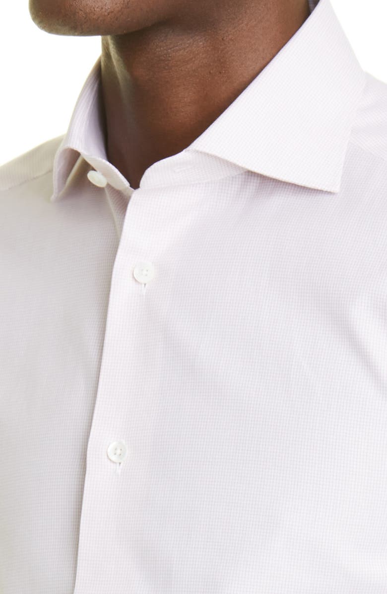 ZEGNA Trofeo<sup>™</sup> Microcheck Cotton Button-Up Shirt, Alternate, color,