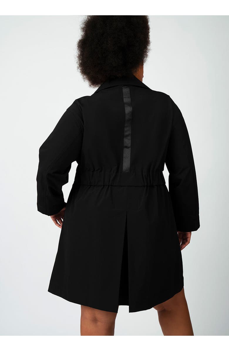 SEE ROSE GO Tech Twill Trench Coat Plus Size, Alternate, color, Jet Black