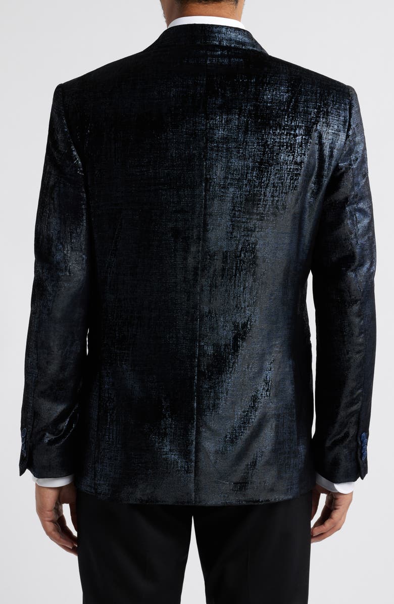 Zanella Fulton Metallic Burnout Dinner Jacket, Alternate, color, Black