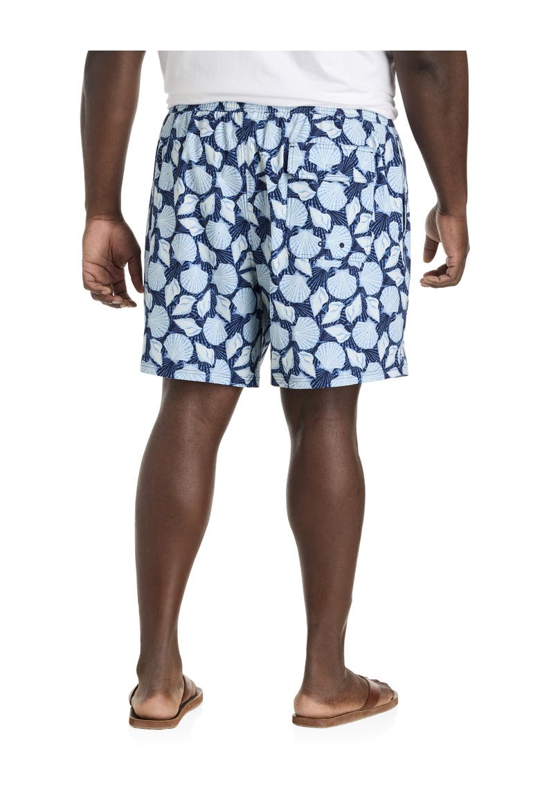 Big & Tall Seashell Chappy Swim Trunks, Alternate, color, SHELL TOSS NAVY