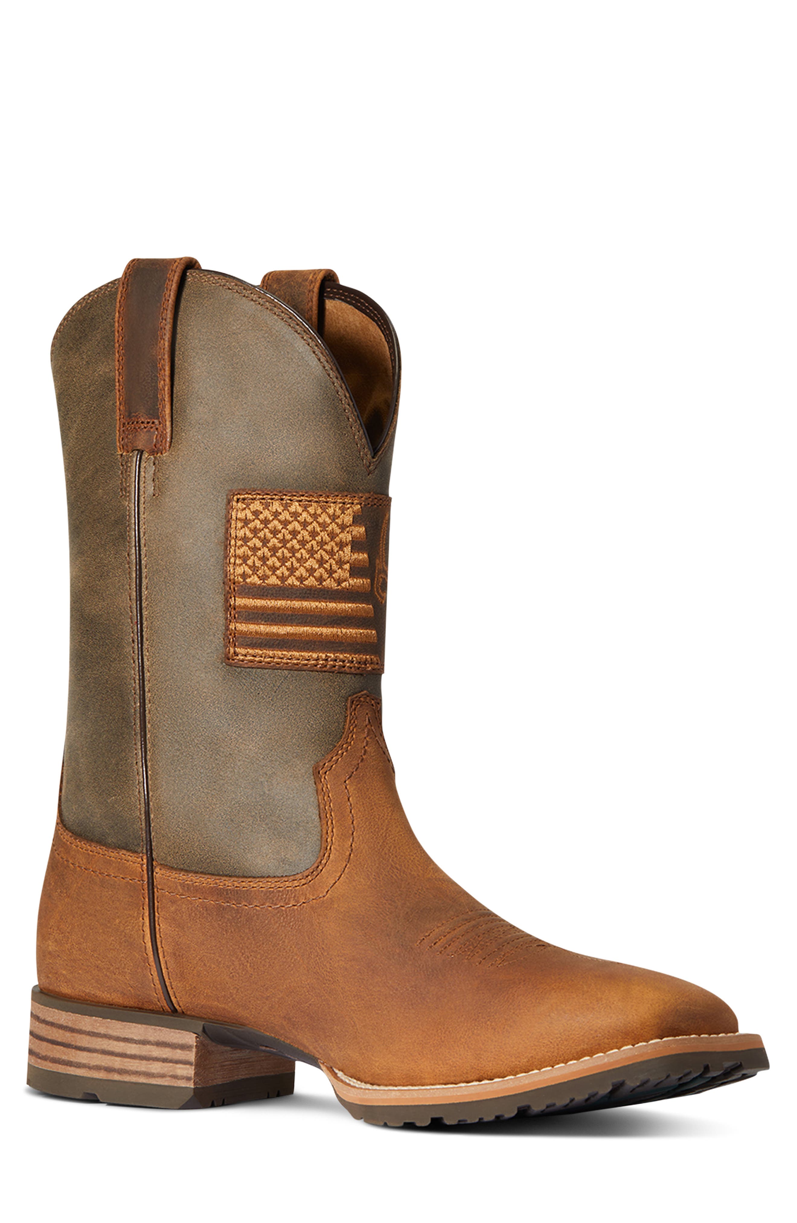 Ariat Hybrid Patriot Country Western Boot, Main, color, Casper Brown/ Cave Tan