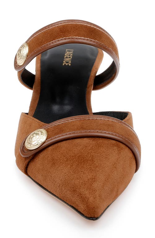 L AGENCE L'AGENCE GILLIANE MARY JANE POINTED TOE KITTEN HEEL MULE 