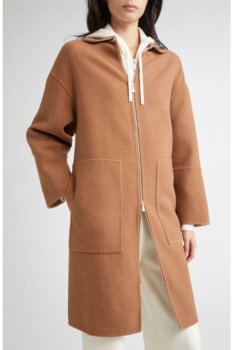 Zip Front Wool Coat, Alternate, color, 169-02 VICUNA AND SA