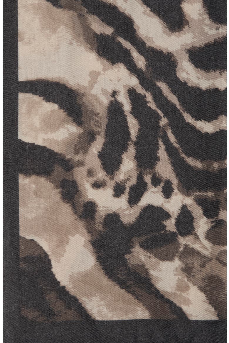 Animal Blur Scarf, Alternate, color, BLACK