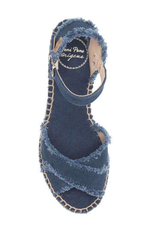 Toni Pons Irina Ankle Strap Wedge Sandal In Mari Navy Fabric