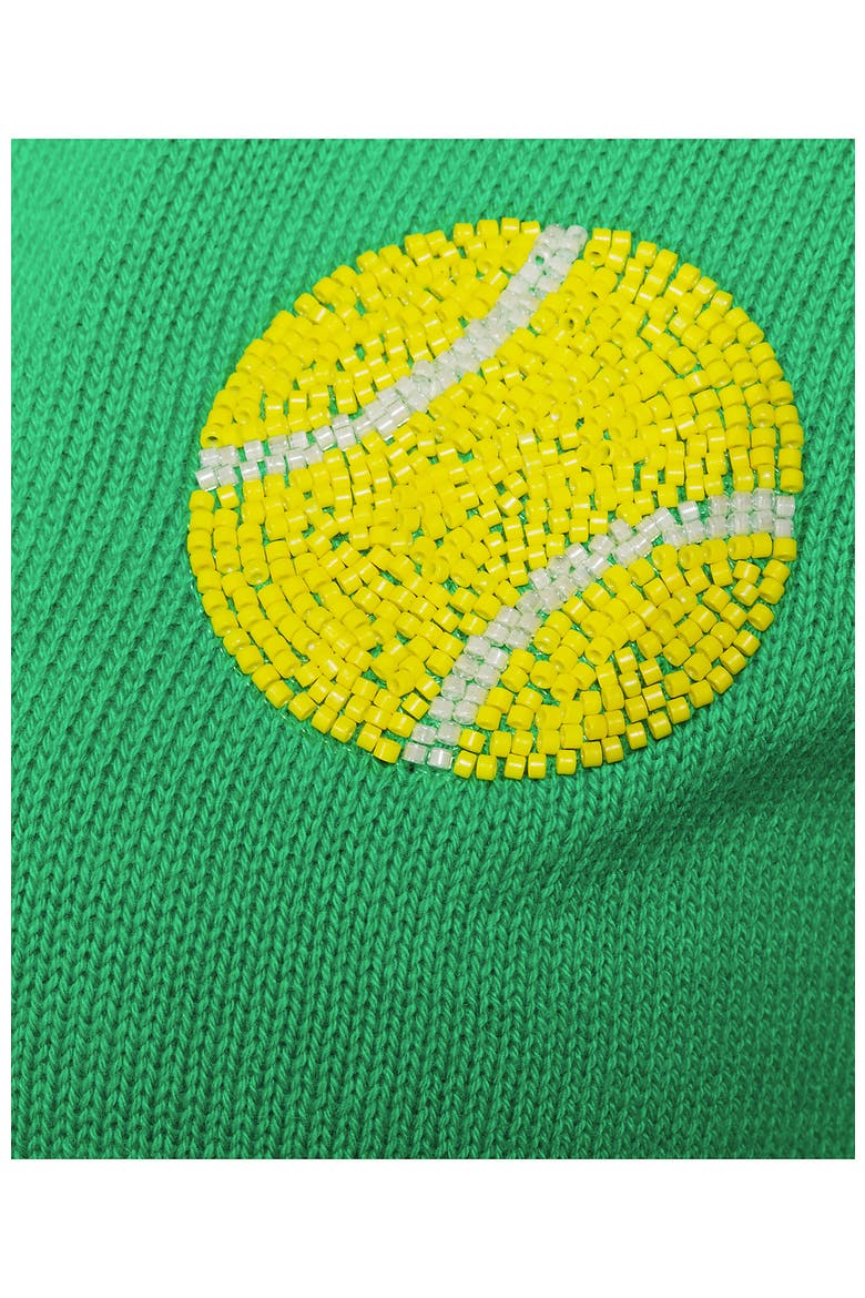 Cotton Embellished Cardigan Sweater, Alternate, color, Tennis/Vibrant Clover