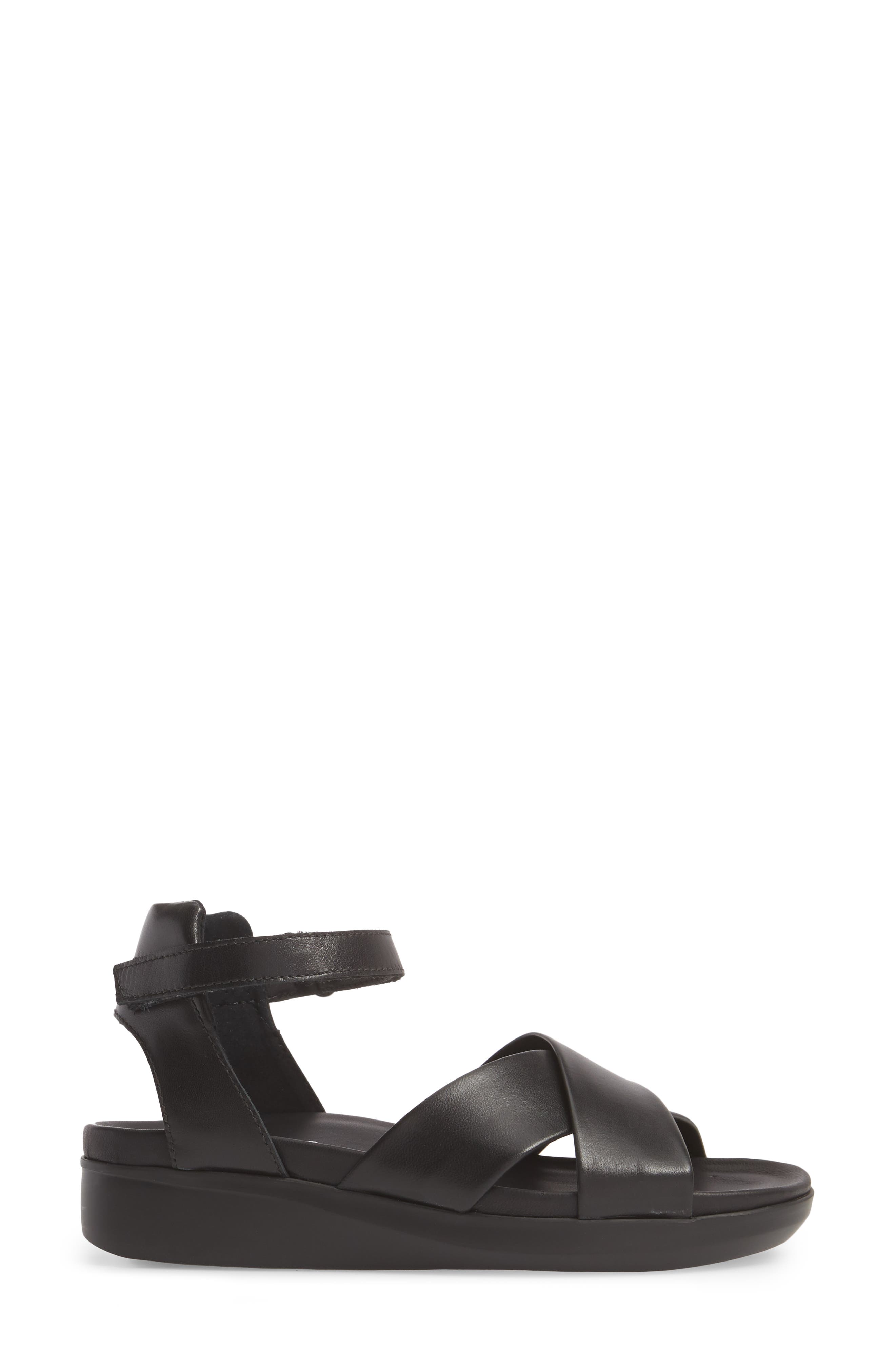 Brinn Sandal, Alternate, color, BLACK LEATHER