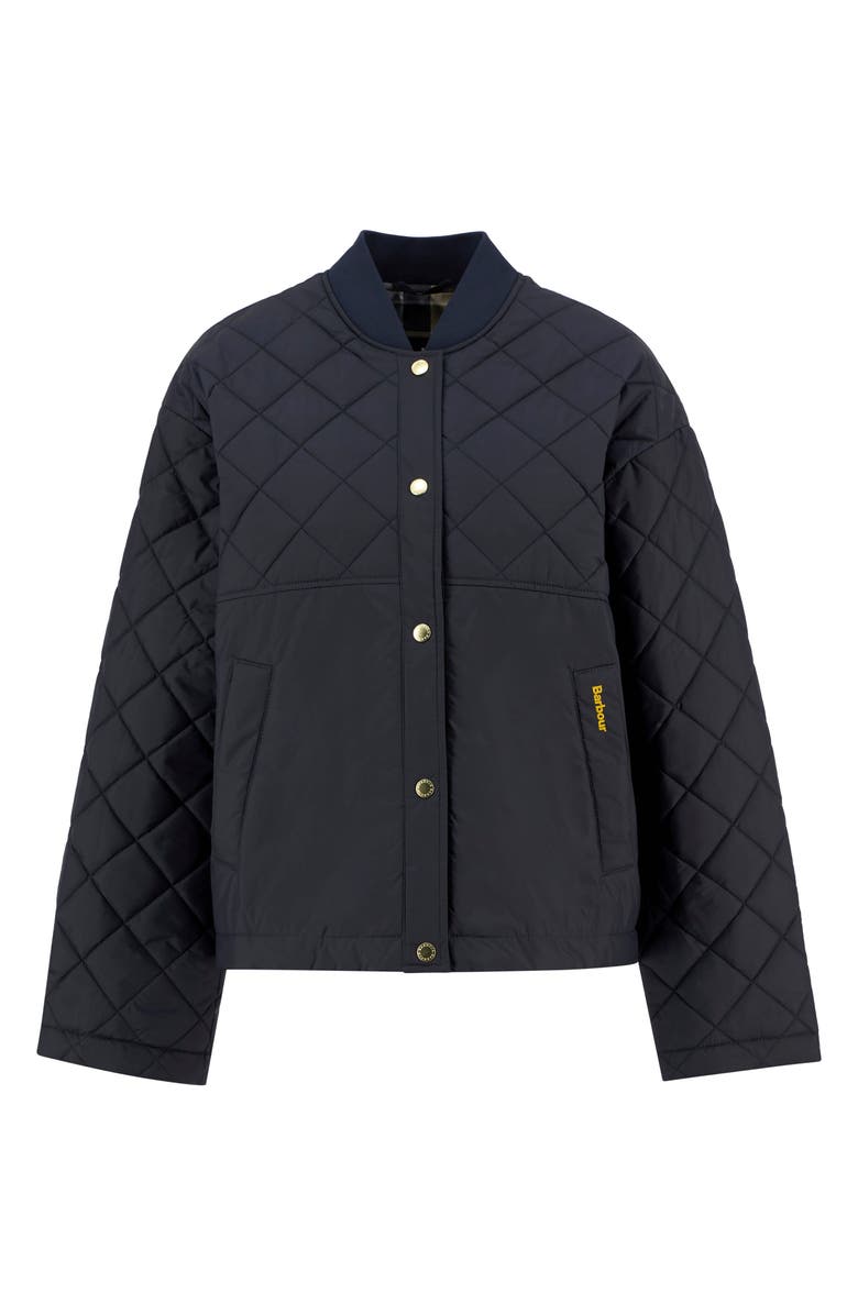 Barbour Wetherby Diamond Quilted Bomber Jacket, Alternate, color, Dark Navy/ Dress Tartan