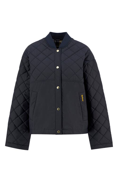 Barbour Wetherby Diamond Quilted Bomber Jacket In Red