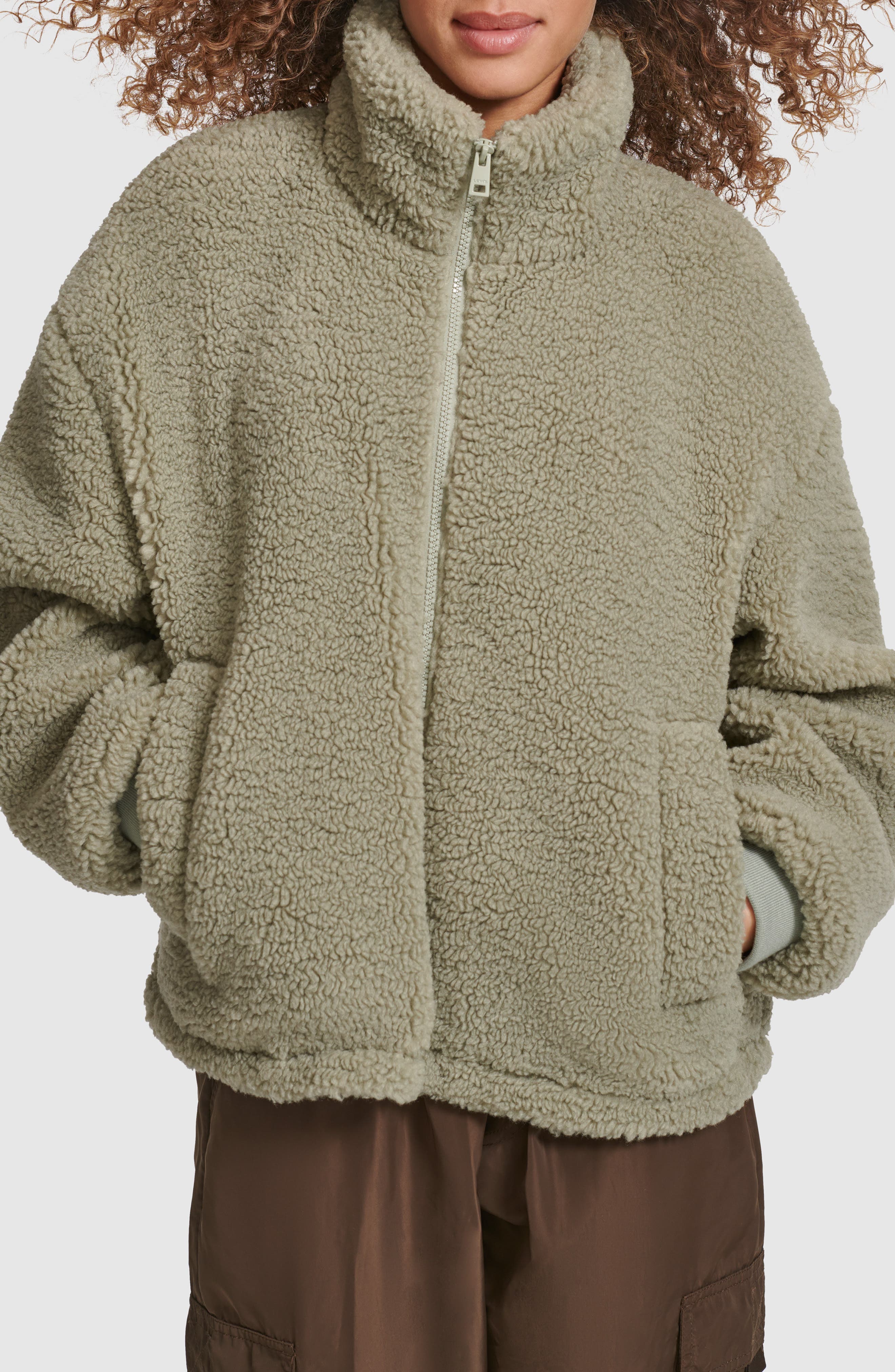 Levi's® Zip Front Teddy Jacket In Seafoam