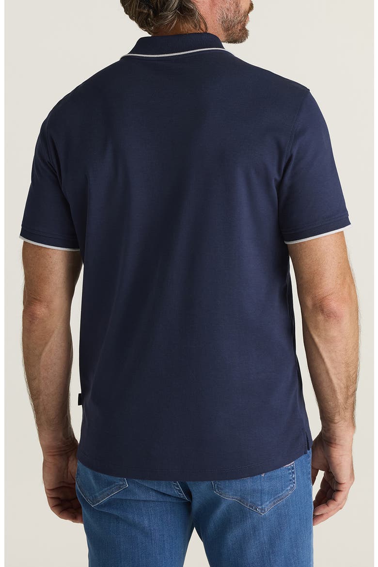 Riviera Tipped Pima Cotton Polo, Alternate, color, NAVY