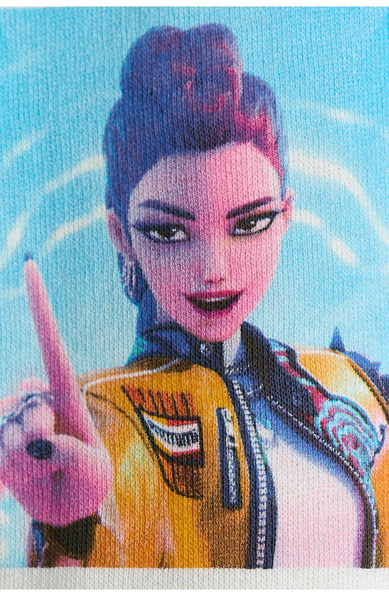 H&M Print-motif Sweatshirt, Alternate, color, White/Kpop Demon Hunters