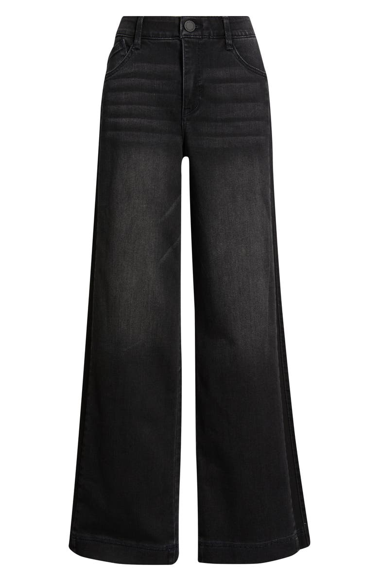 Wit & Wisdom Gracie Skyrise Double Side Seam Wide Leg Jeans, Alternate, color, Washed Black