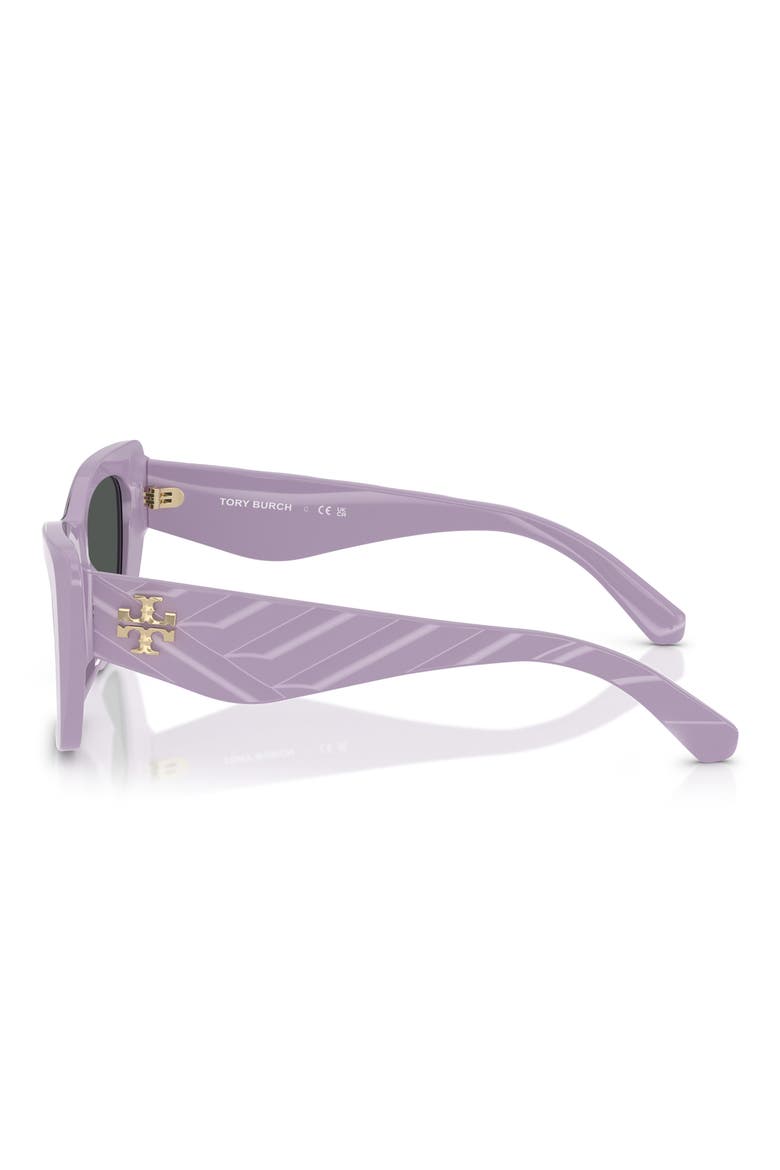 52mm Cat Eye Sunglasses, Alternate, color, PURPLE / GREY