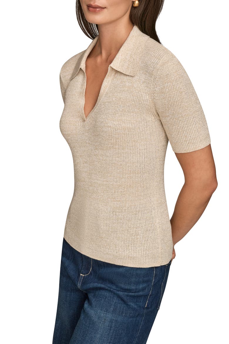 Metallic Collar Sweater, Alternate, color, CREAM/ GOLD