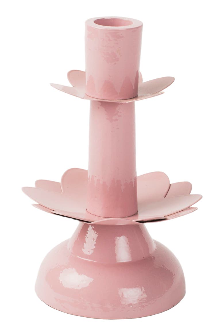 Lotus Bloom Tapered Pink Candleholders Large, Main, color, Pink Floral