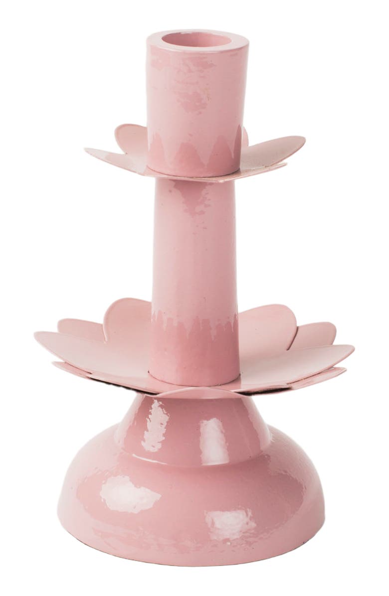 Mela Artisans Lotus Bloom Tapered Pink Candleholders Large, Main, color, Pink Floral