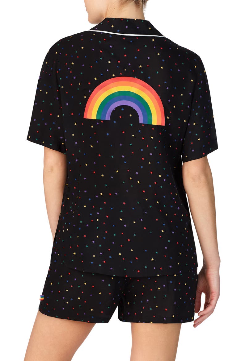 Gender Inclusive Love Wins Rainbow Short Pajamas (Nordstrom Exclusive), Alternate, color, BLACK MULTI STAR