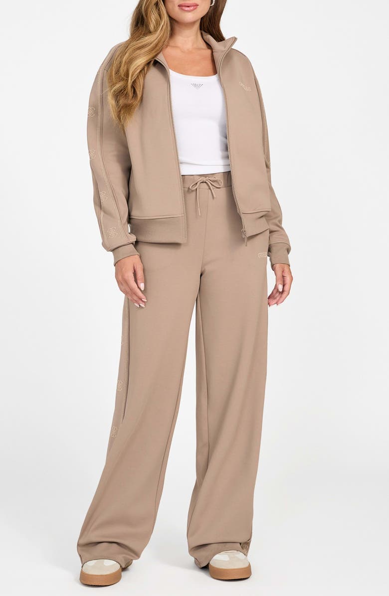 GUESS Octavia Wide Leg Sweatpants, Alternate, color, Beige