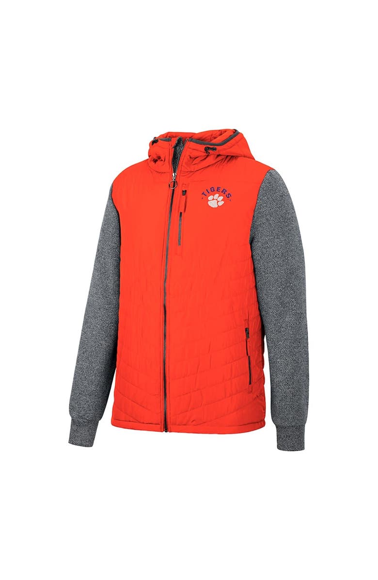 COLOSSEUM Men's Colosseum Orange/Charcoal Clemson Tigers Course Herringbone Full-Zip Hoodie, Alternate, color, Orange