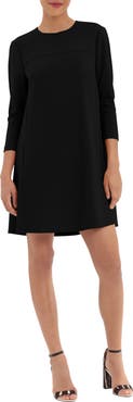 DONNA MORGAN FOR MAGGY Three-Quarter Sleeve Pocket Shift Dress