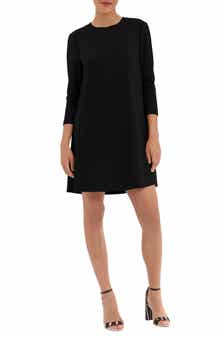 Three-Quarter Sleeve Pocket Shift Dress