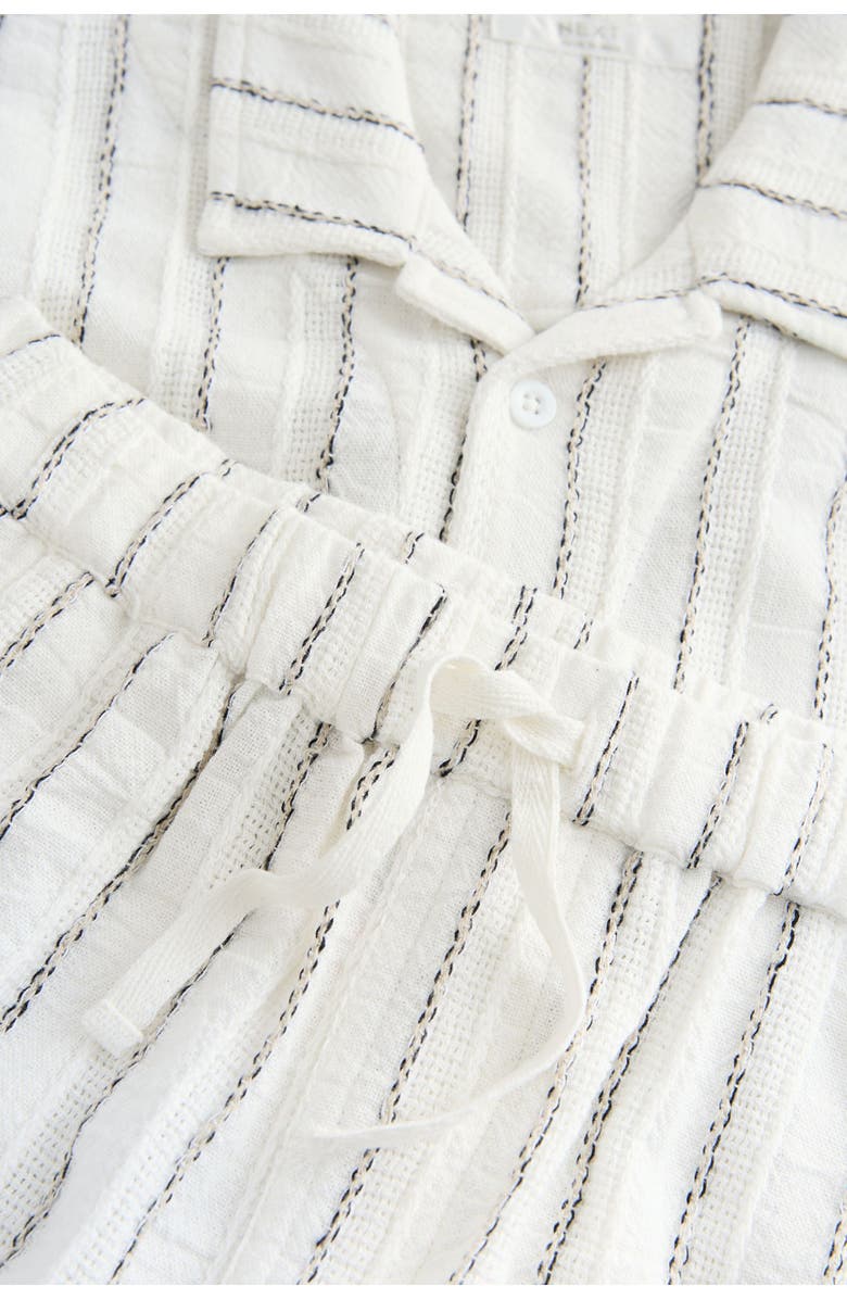 NEXT Kids' Stripe Button-Up Shirt & Shorts Set, Alternate, color, White