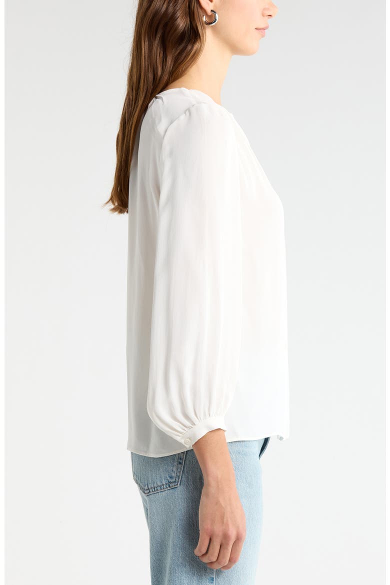 V-Neck Button-Up Top, Alternate, color, IVORY TOFU