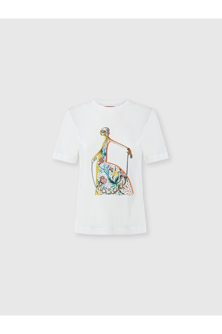 Crew-neck T-shirt In Cotton Jersey With Print And Logo, Main, color, Green& Yellow