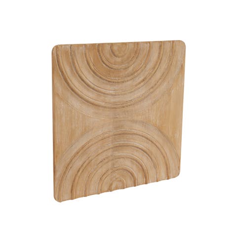 Boho Square Wood Wall Art with Carved Arches