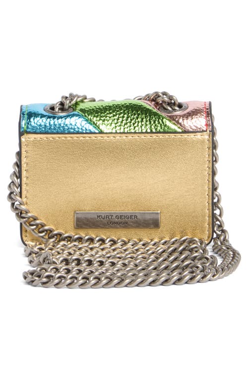 Kurt Geiger London Micro Kensington Faux Leather Crossbody Bag In Neutral