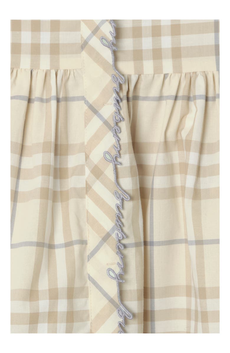 Burberry Check Cotton Dress, Alternate, color, Sesame Beige