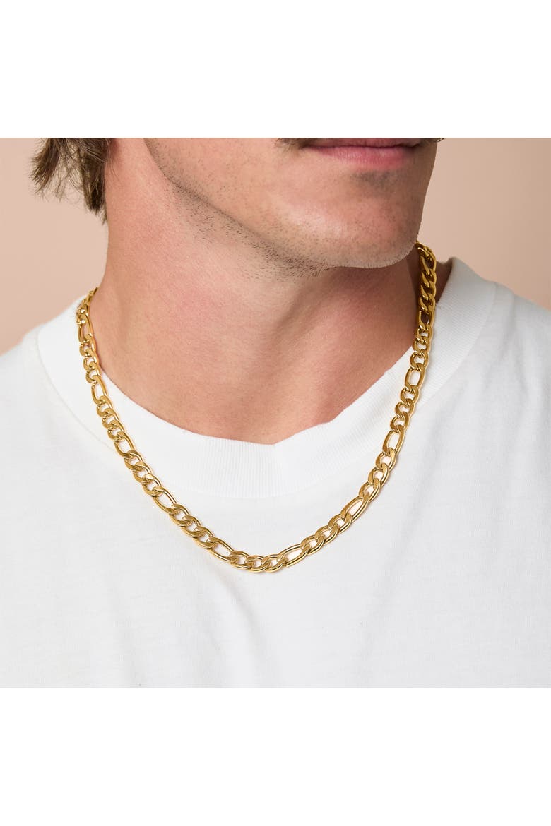 Figaro Chain Necklace, Alternate, color, Gold