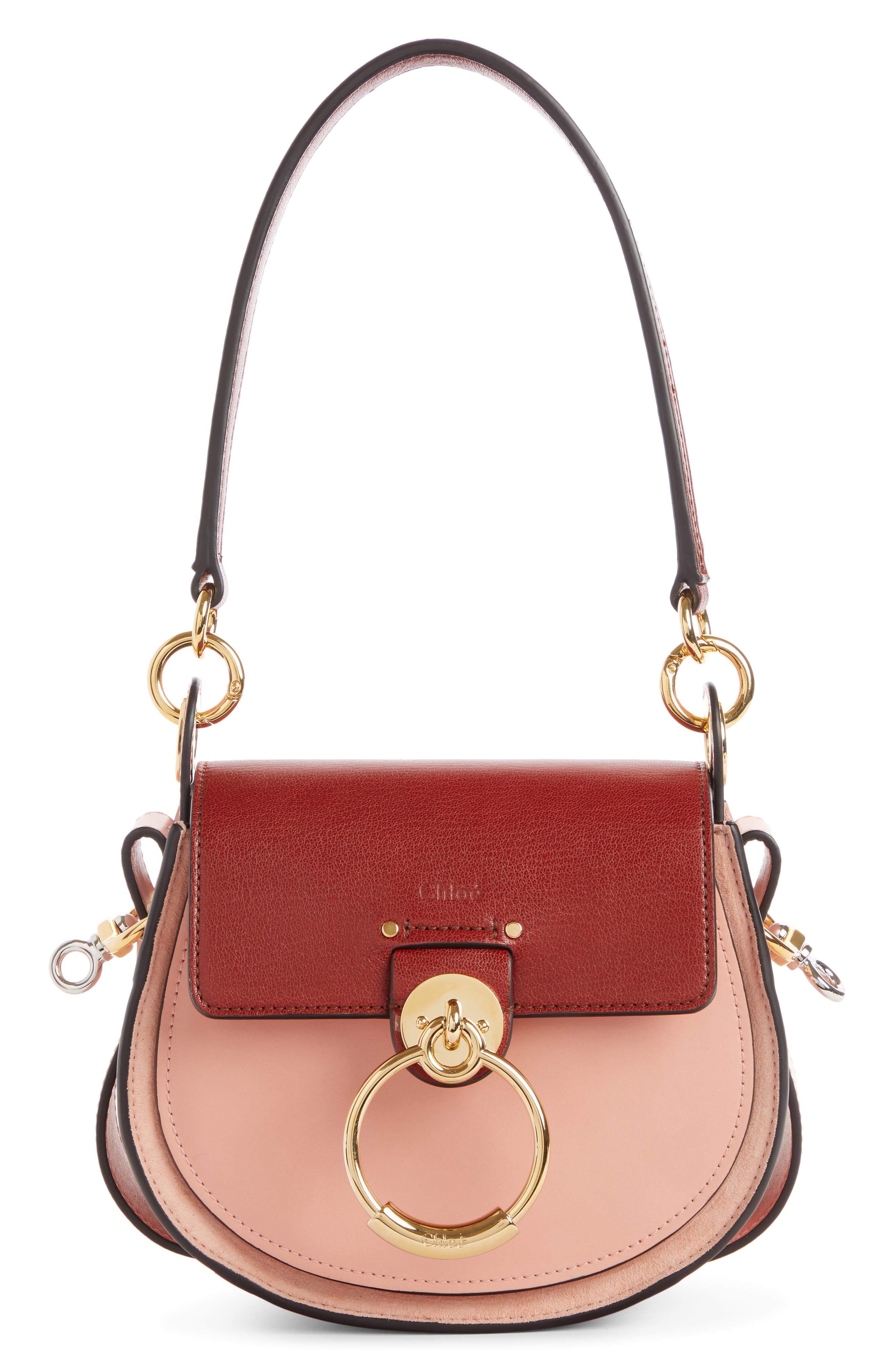 Chloé Small Tess Colorblock Leather Shoulder Bag, Main, color, 