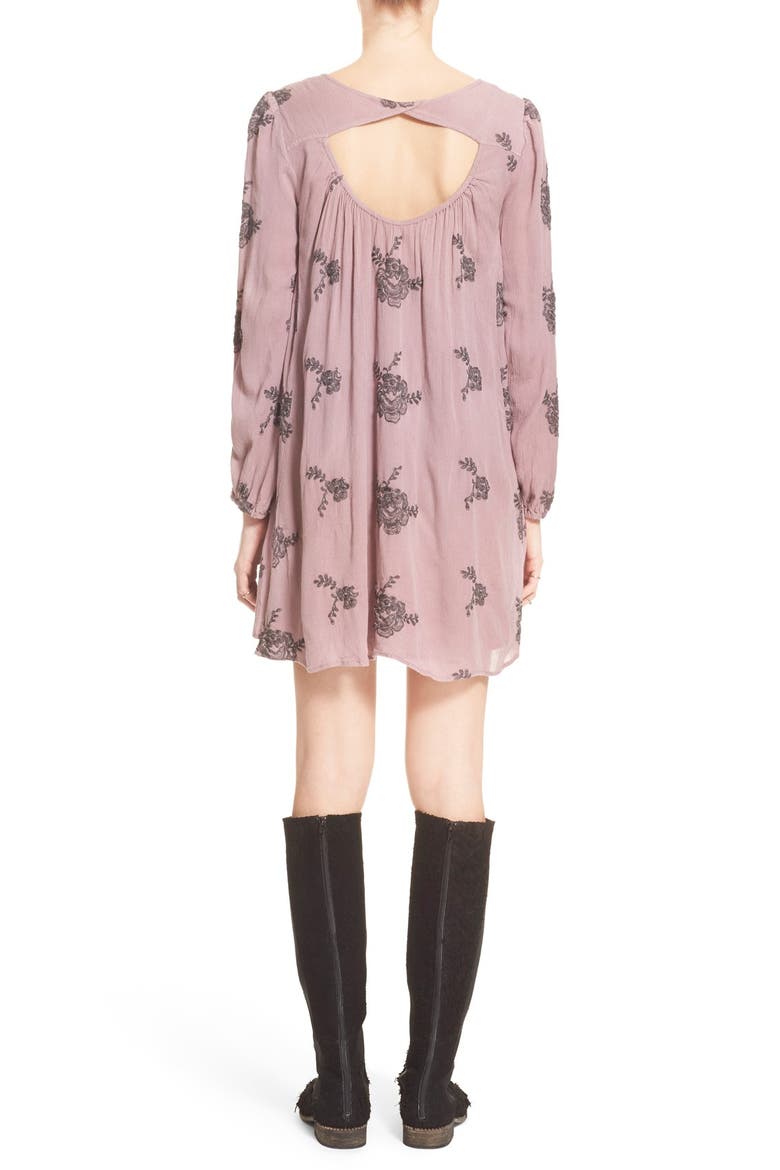 'Emma's' Embroidered Swing Dress, Alternate, color, ELDERBERRY