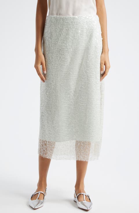 Glassy Sequin Midi Skirt