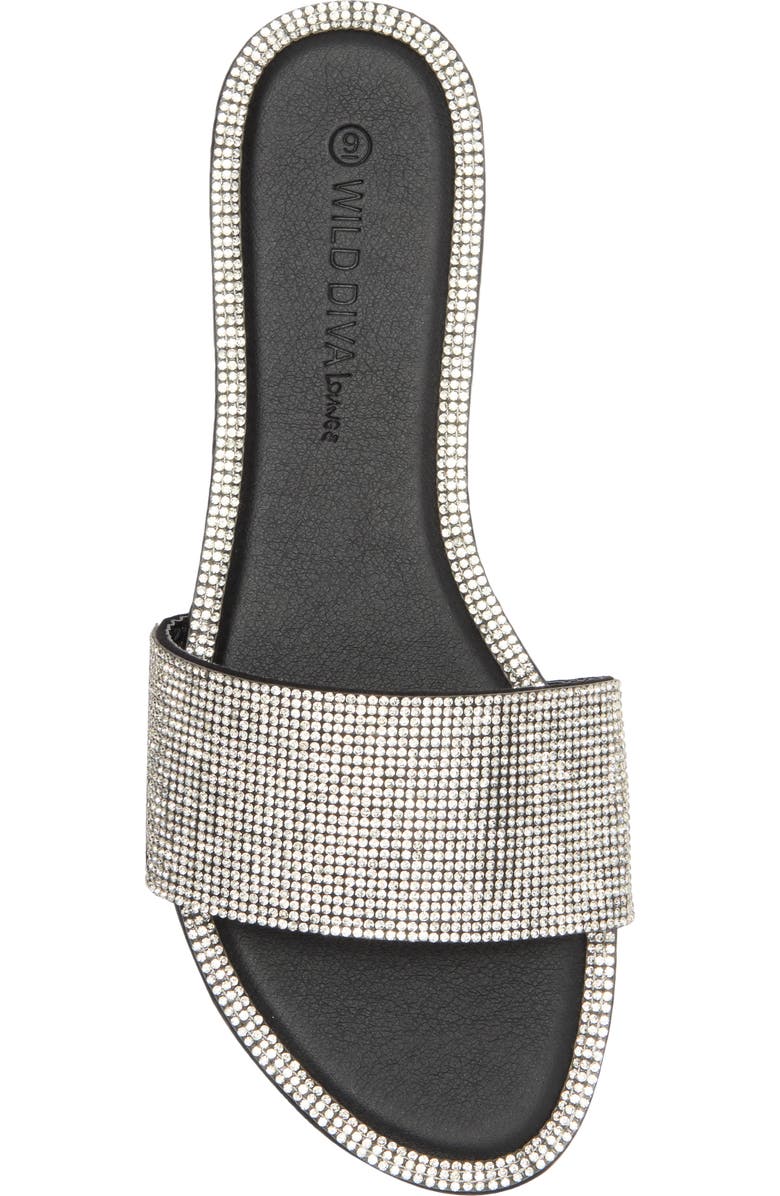 WILD DIVA LOUNGE Roo Rhinestone Slide Sandal, Alternate, color,
