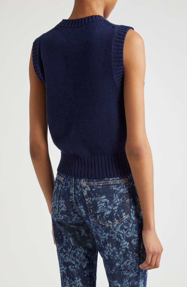 Ganni Heart Graphic Wool Blend Sweater Vest, Alternate, color,