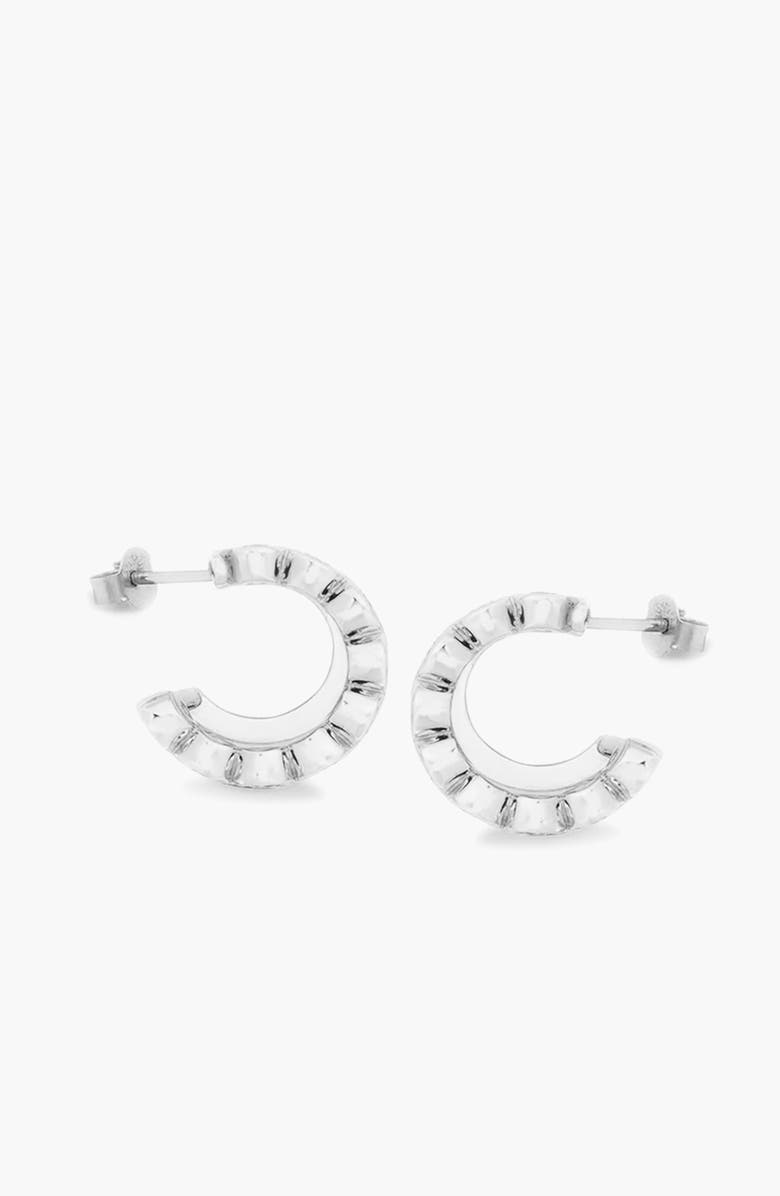 YOJ Averto Mini Crystal Double Hoop Earrings in Silver, Alternate, color, Silver