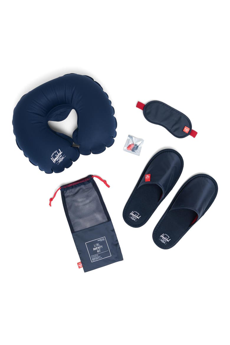 Travel Amenity Kit, Main, color, NAVY/ RED