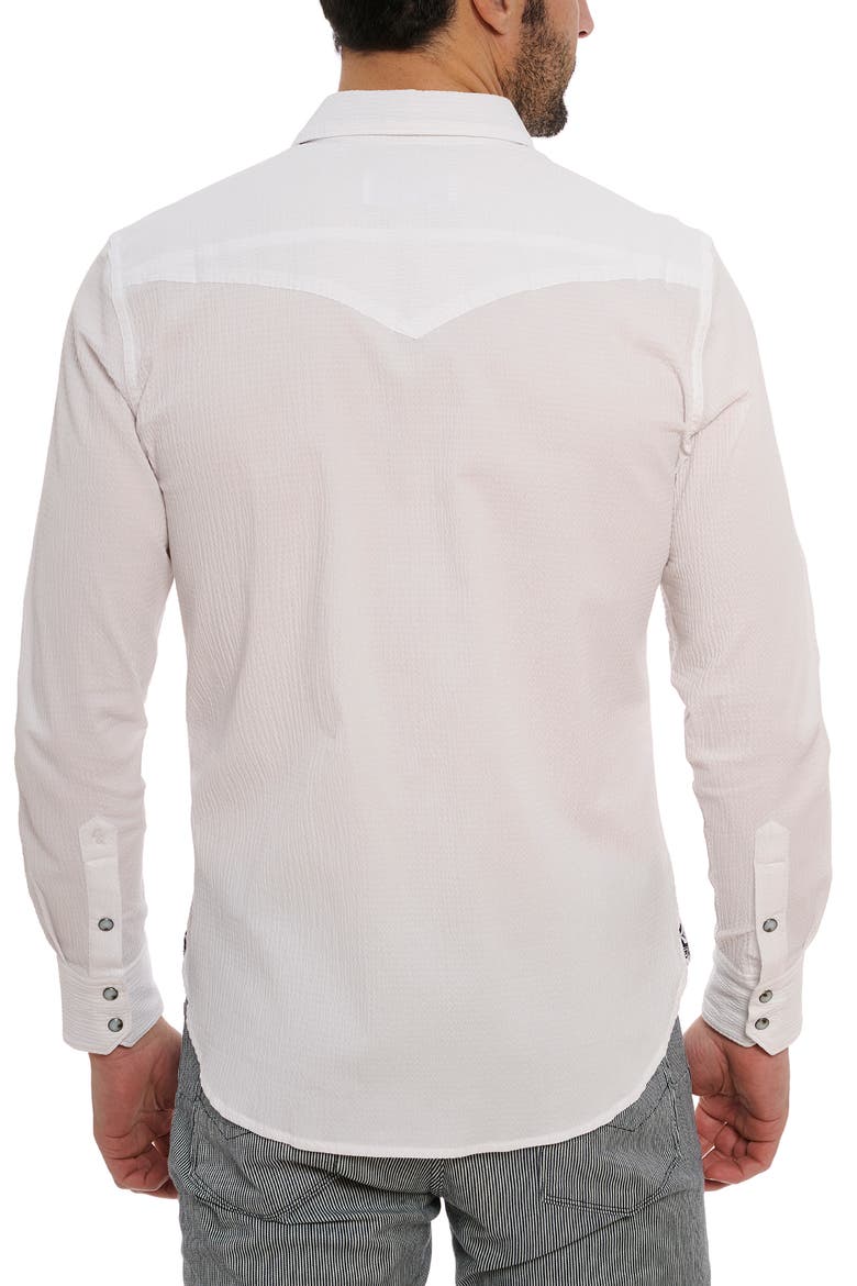 Cantina Seersucker Snap-Up Western Shirt, Alternate, color, WHITE