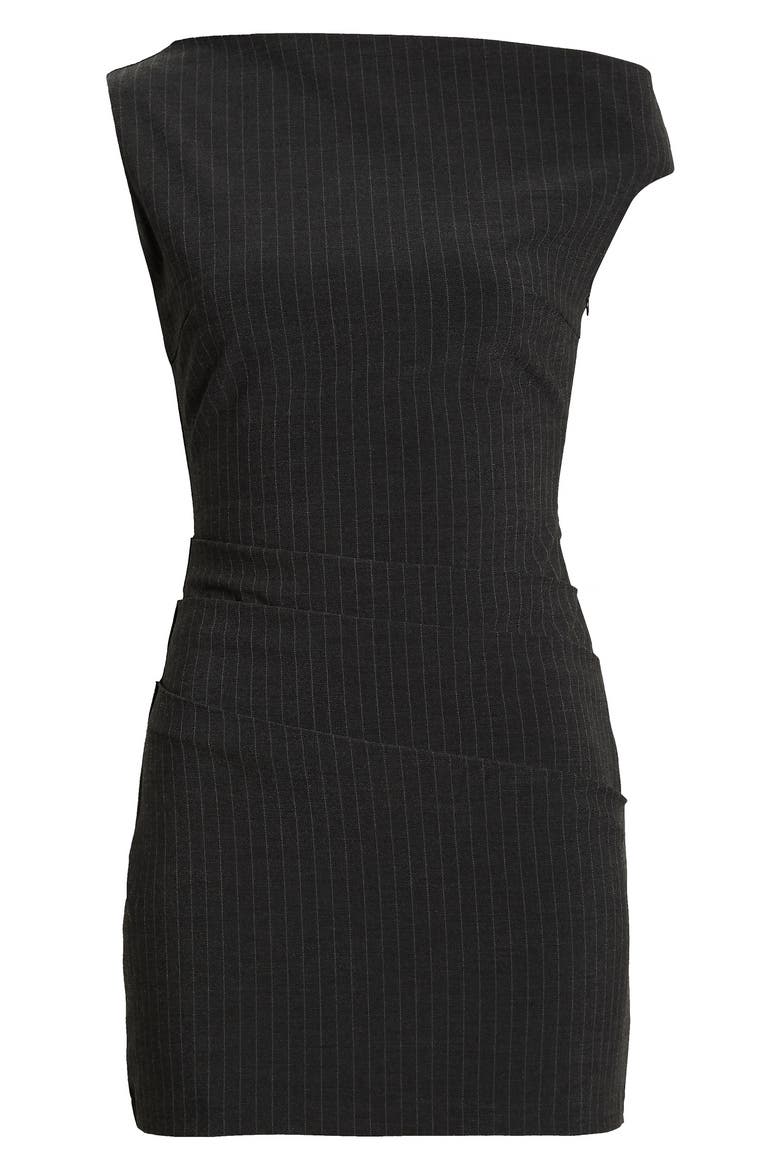 Nova Pinstripe Minidress, Alternate, color, CHARCOAL