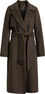 BCBGMAXAZRIA Houndstooth Double Face Belted Coat
