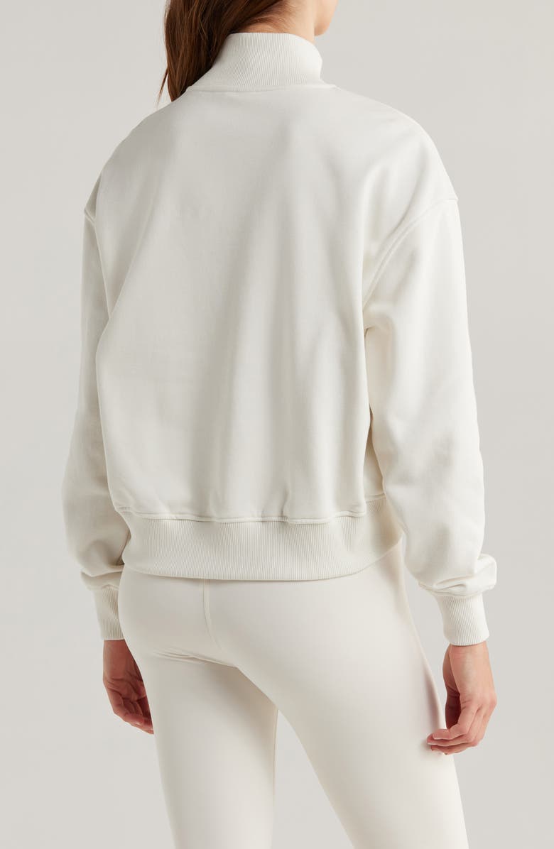 Sweaty Betty Revive Half Zip Crop Sweatshirt, Alternate, color, Lily White