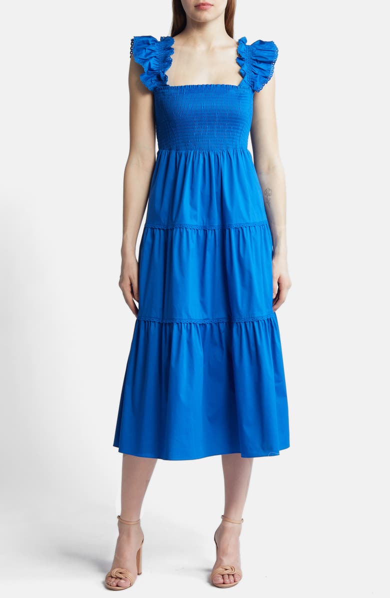 Anne Klein Tiered Cotton Blend Midi Sundress | Nordstromrack