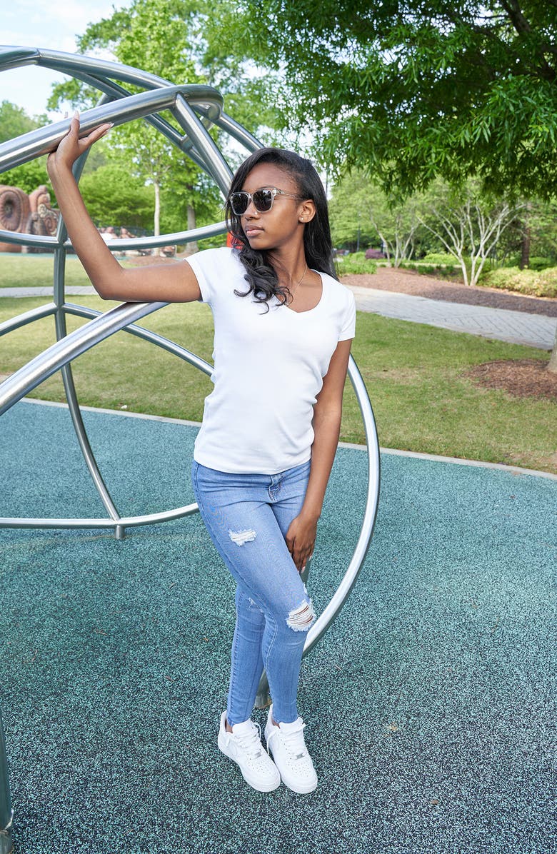 KidRaq Kids' Ocean Wave 48mm Sunglasses, Alternate, color, Ice Clear